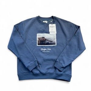 Italy stitched blue pullover sweater